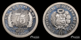Peru. 1 Nuevo Sol. 1997. Conmemorativa: 75 aniversario del Banco Central.