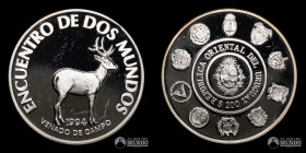 Uruguay. 200 Pesos. 1994. Conmemorativa: Animales en peligro de extincion - Venado de campo.