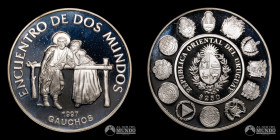 Uruguay. 250 Pesos. 1997. Conmemorativa: Danzas y trajes tipicos - Los Gauchos.