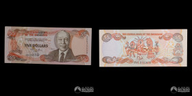 Bahamas, Banco Central. 5 Dolares 2001 (Isabel II).