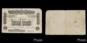 India (Raj britanico), Gobierno de India, Calcuta. 10 Rupias 1893 (Victoria).