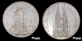 Alemania (Estados Alemanes), Prusia. Medalla: Reinicio de la construccion de la Catedral de Colonia. 1842.