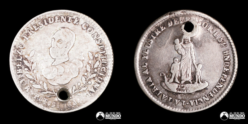 Bolivia. Medalla: A Manuel Isidoro Belzu por la defensa de la Independencia. 185...