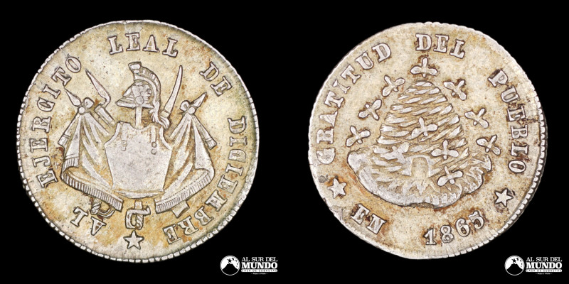 Bolivia. Medalla: Gratitud al Ejercito de Diciembre. 1865. Plata; 2,53 g.; 17 mm...