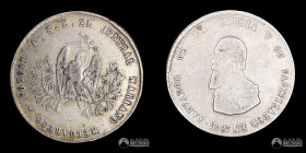 Bolivia. Medalla: Potosi a Mariano Melgarejo. 1865. Valor monetario de 2 Soles.