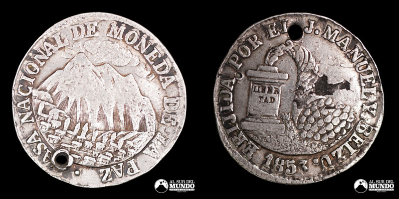 Bolivia. Medalla: Inauguracion de la Casa de Moneda de La Paz. 1853. Plata; 6,24...