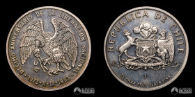 Chile, Santiago. Medalla: Decimo aniversario de la Liberacion Nacional. 1983. Plata (½ Onza).