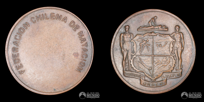 Chile. Federacion Chilena de Natacion. Cobre; 26.29g; (XF)

Estimate: USD 20 -...