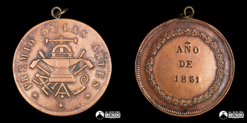 Chile. Premio de las Artes. 1851. Cobre; 11,32 g. VF.

Estimate: USD 20 - 60
...