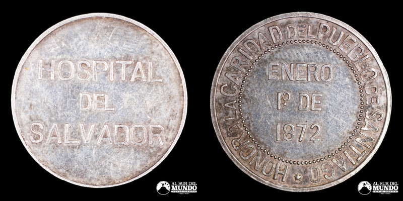 Chile. Hospital del Salvador. Honor a la caridad del pueblo de Santiago. Enero 1...