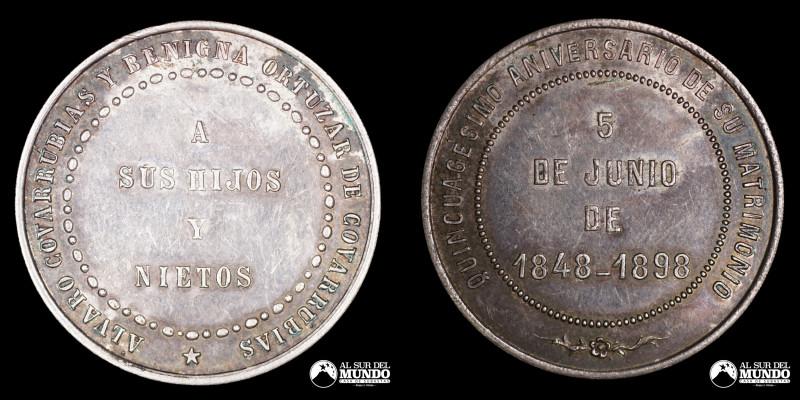 Chile. Medalla Aniversario de Matrimonio. Alvaro Covarrubias y Benigna Ortuzar d...