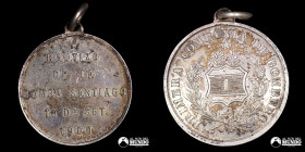 Chile. Medalla: Primera compañia de Bomberos. Bautizo de la Bomba de Santiago. 1900.