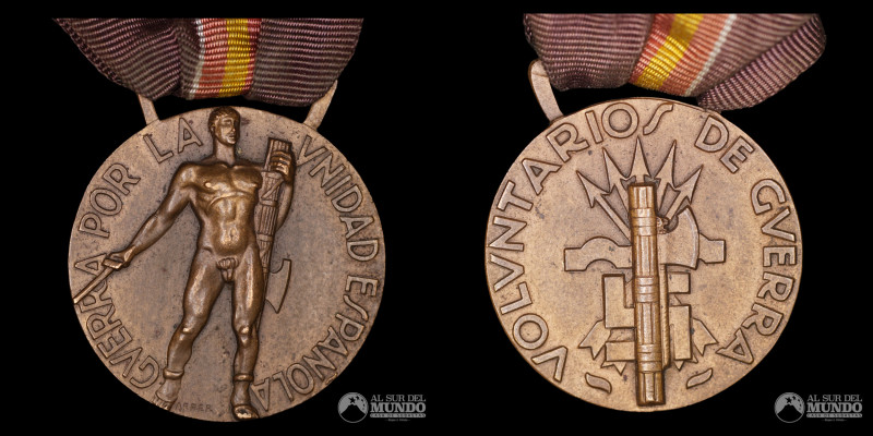 España. Condecoracion: Cruz italiana por la Unidad Nacional Española. 1936. Anve...