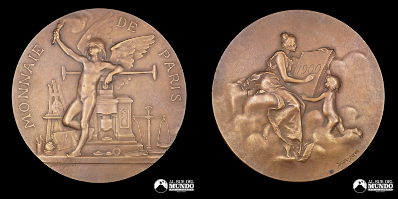 Francia. Medalla: Casa de Moneda de Paris. 1900. Grabador: Daniel Dupuis. Bronce...