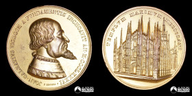 Italia. Medalla: 500 años de la fundacion de la Catedral de Milan. 1886.
