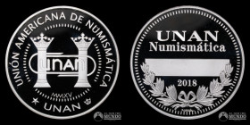 Paraguay. Medalla: Union Americana de Numismatica. 2018. Plata.