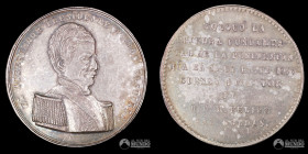Peru. Medalla: Colocacion de la piedra fundamental de la Penitenciaria de Lima. 1856.
