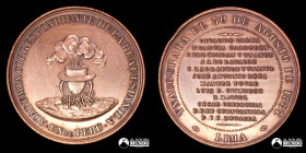 Peru. Medalla: Inauguracion de la Academia Peruana de la Lengua. 1887.
