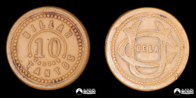 Chile. Ficha: 10 Centavos. Billar Tantos. S/F.