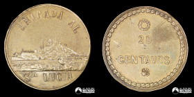 Chile. Ficha: 20 Centavos. Entrada al cerro Santa Lucia. S/F.