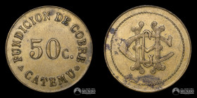 Chile. Ficha: 50 Centavos. Fundicion de Cobre - Catemu. S/F.