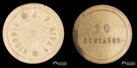 Chile. Ficha: 20 Centavos. Hacienda Virgüin. S/F.