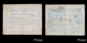 Chile. Ficha: 1 Peso. Oficina Reducto. 19XX.