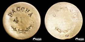 Peru, Tarapaca. Ficha: 4 Reales. Oficina Paccha. 1870.