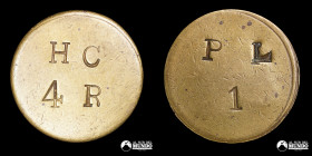 Peru, Tarapaca. Ficha: 4 Reales. Palacio Industrial. 1870.