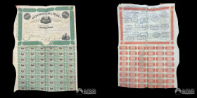 Peru. Bono de 100 Soles para la construccion de la aduana de Arica. 1869.