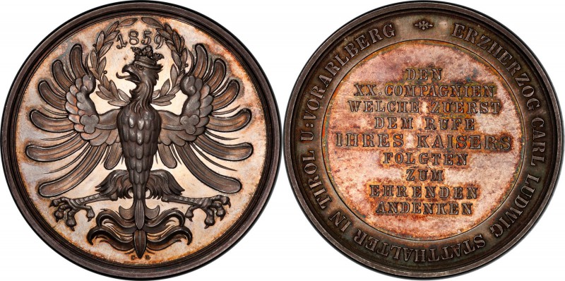 Karl Ludwig silver Specimen Medal 1859 SP63 PCGS, Morosini-1481, A.Bene-1859-01,...