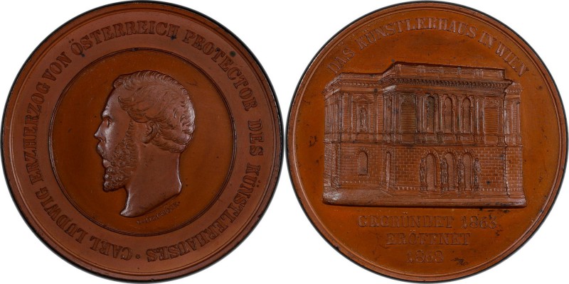 Karl Ludwig bronzed copper Specimen Medal 1868 SP64 PCGS, Hauser-2248, Wurzbach-...