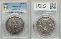 Franz Joseph I silver "Shooting" Medal 1889 MS61 PCGS, Hauser-5156, Frühwald 1916, Horsky 3845, Wurzbach 2525, Slg.Pelt 1871, Steulman ÍIII. 36mm. Emp...