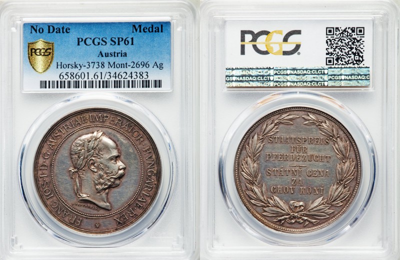 Franz Joseph I silver Specimen Medal ND (1848-1916) SP61 PCGS, Hauser-2828, Hors...