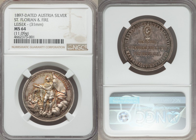 Franz Joseph I silver "The Rescue of Korlatkö" Medal 1897 MS64 NGC, Unlisted in ...