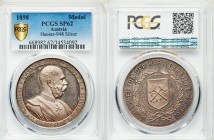 Franz Joseph I silver Specimen "50th Anniversary of Reign" Medal 1898 SP62 PCGS, Hauser-948, Morosini-1753. 40mm. 20.13gm. By Johann Schwerdtner and C...