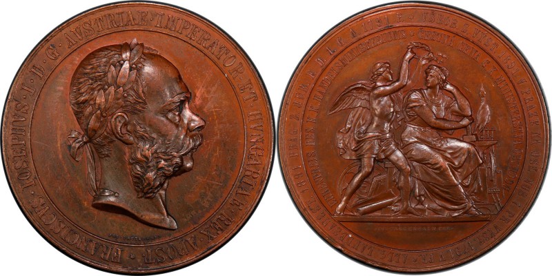 Franz Joseph I bronze Specimen "Honorary Prize of the Ministry of Commerce" Meda...