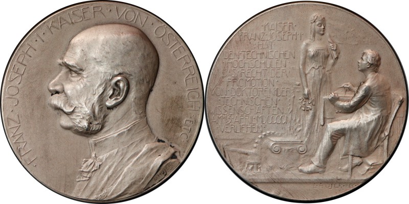 Franz Joseph I silver Matte Specimen Medal 1901 SP64 PCGS, Serfas 81. 43.7mm. 37...
