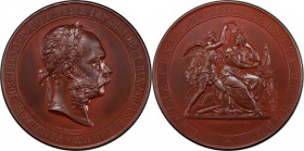 Franz Joseph I bronzed copper Specimen Medal 1903 SP66 PCGS, Hauser 2794. 57mm. 73.30gm. Edge: Horice 1903 (date). Head right / Winged genius crowning...