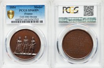Napoleon III bronze Specimen "End of Crimean War" Medal 1854 SP66 Brown PCGS, Coll.-1662, Divo-187. 21.53gm. Turkey. By Caqué and Obert. DIEU LES PROT...