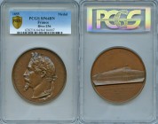 Napoleon III copper Specimen "Palace of Industry" Medal 1855 SP64 Brown PCGS, Divo-236. 36.6mm. 23.55gm. Bust left / View of Place of Industry. Housed...