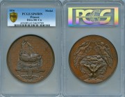 Napoleon III copper Specimen "Ceremonial Cradle Gift" 1856 SP65 Brown PCGS, Divo-301. 77mm. 2019.17gm. By J. Gavelier and André Vauthier-Galle. Edge: ...