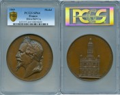 Napoleon III copper Specimen "Inauguration of St. Trinité" Medal 1869 SP64 PCGS, Divo 569. A. Borrel. 75.94mm. 227.08gm. Head left / View of St. Trini...