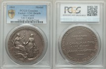 "Opening of the Suez Canal" silver Medal 1869 UNC Details (Tooled) PCGS, Divo 606, Lec-1. 42mm. 40.91gm. By O. Roty. L'EPARGNE. FRANCAISE. PREPARE. LA...