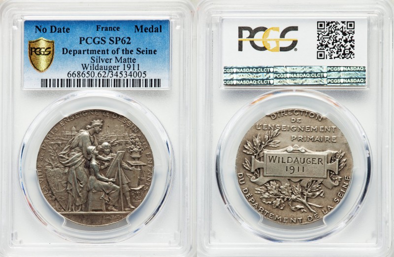 "Department of the Seine" silver Matte Specimen Medal 1911 SP62 PCGS, Coll. R. M...