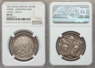 Wilhelm II silver "Liberation War-Leipzig" Medal 1813 MS65 NGC, Gebauer-1913.5.1. 33.3mm. 18.14gm. By Lauer. Edge: SILVER 990. Three medallions with t...
