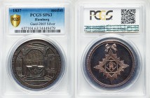Hamburg silver Specimen "100th Anniversary of German Freemasons" Medal 1837 SP63 PCGS, Gaedechens-2065, HZC-95. 42.5mm. 36.66gm. By Alsing. Mason alta...