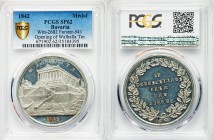 Bavaria tin Specimen "Opening of the Walhalla near Regensburg" Medal 1842 SP62 PCGS, Witt.-2682; Forster-541. 41mm. By K. Rabausch. View of the Walhal...
