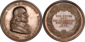 Nürnberg. Georg Harsdoerfer silver Specimen "200th Anniversary of the Pegnesischer Blumenorden" Medal 1844 SP64 PCGS, Erlanger-42, Wurzbach-3577. 43.8...