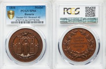 Bavaria bronzed copper Specimen "Trade and Industry Fair" Medal 1858 SP66 PCGS, Hauser 531. 39.5mm. 27.30gm. By Birnboeck. Edge: Plain. Monk standing ...